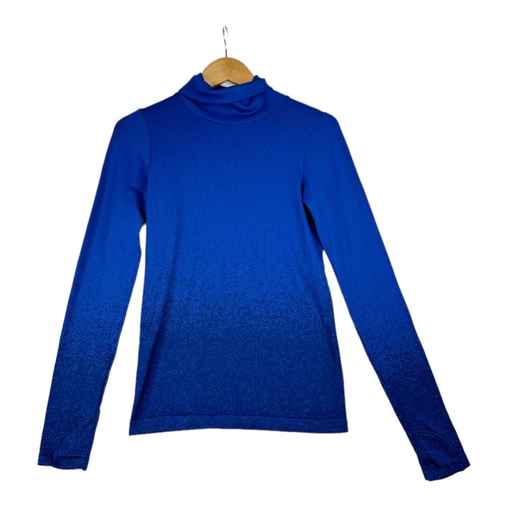 Athleta Flurry‎ Turtleneck Ombre Long Sleeve Knit Top Blue Size Small $89